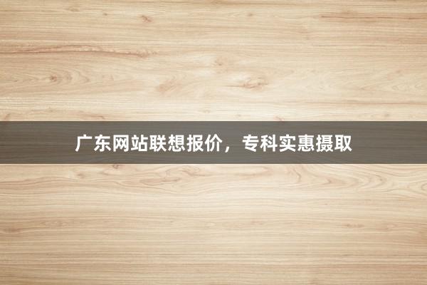 广东网站联想报价，专科实惠摄取